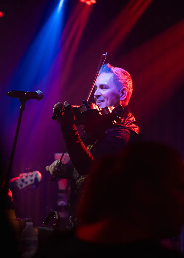 Playing violin on stage